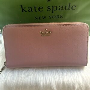 Kate spade pink long zip wallet